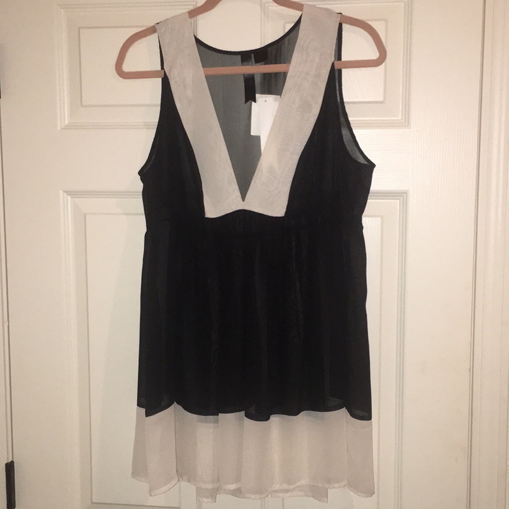 Black & White Sheer Top